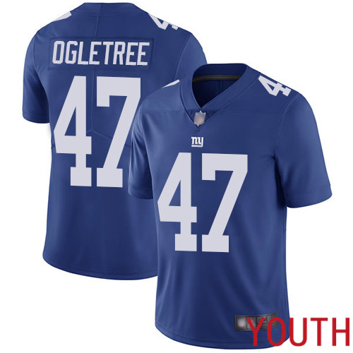 Youth New York Giants 47 Alec Ogletree Royal Blue Team Color Vapor Untouchable Limited Player Football NFL Jersey